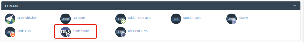 zone editor di cpanel